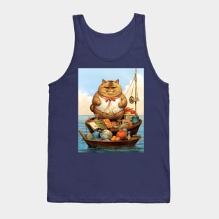 Cats at Sea: Fat Cats, little boats Tank Top